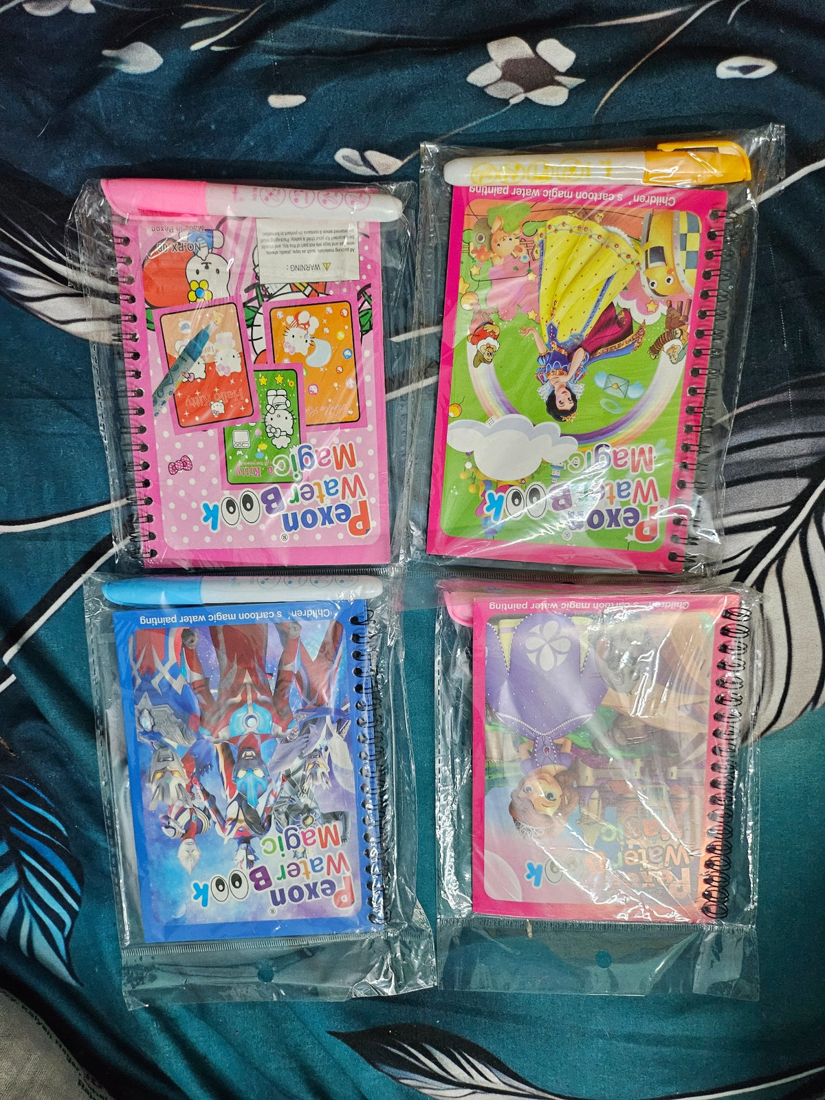 Actual Tinkibee magic water painting book set of 4 with water pens