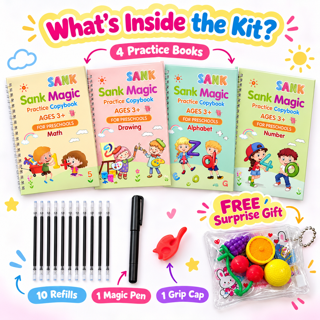 What's included in the Tinkibee handwriting practice kit